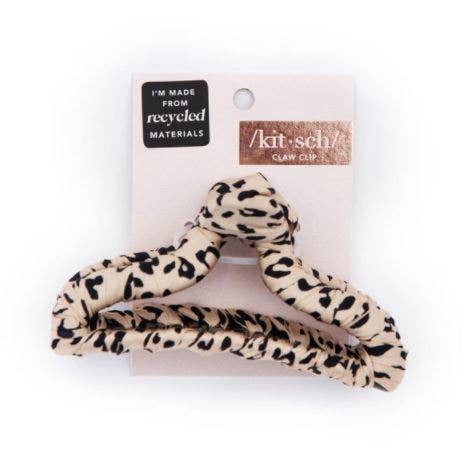 Satin Wrapped Claw Clip - Leopard