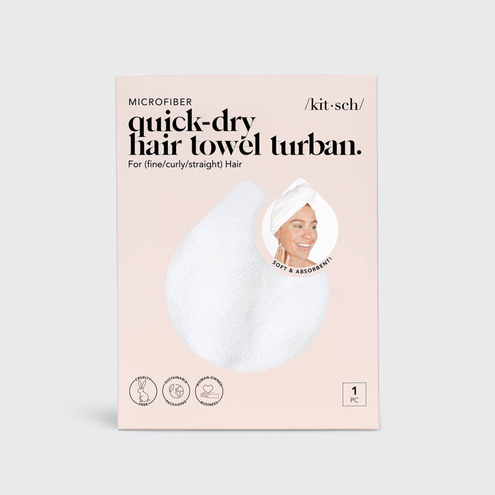 Quick Dry Hair Towel - White