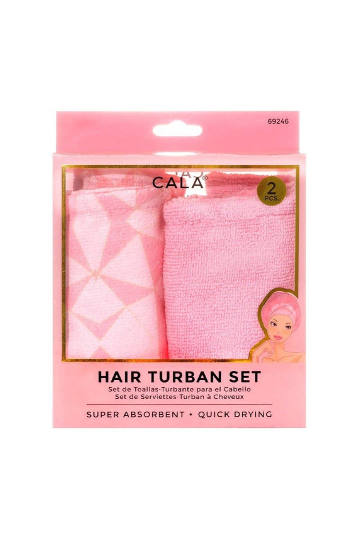 Microfiber Shower Hair Turban Set - pink